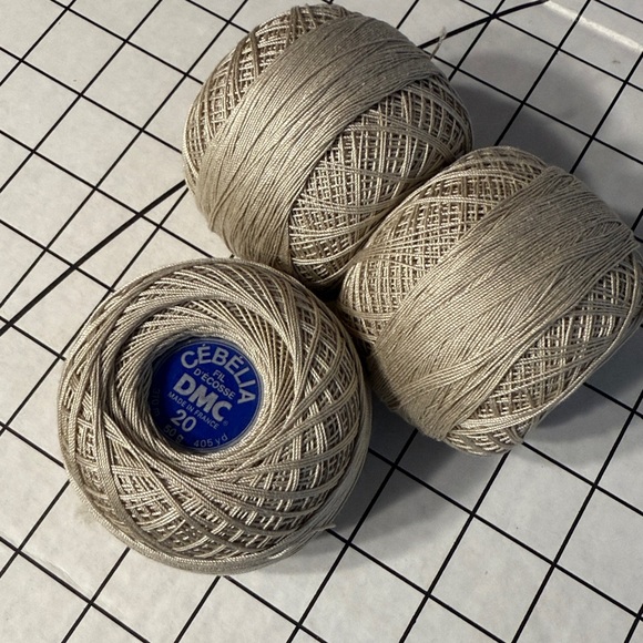 DMC Other - Vintage DMC Cebelia No. 20 Crochet Cotton – Set of 3, Ecru Beige, 50g 405 Yds
